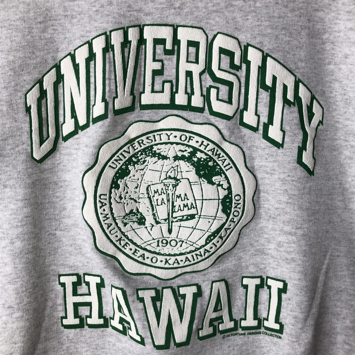 Vintage 90'S Tee Jays triple print college sweatshirt, made in the USA, men's size L polyester gray type Vintage Second Hand