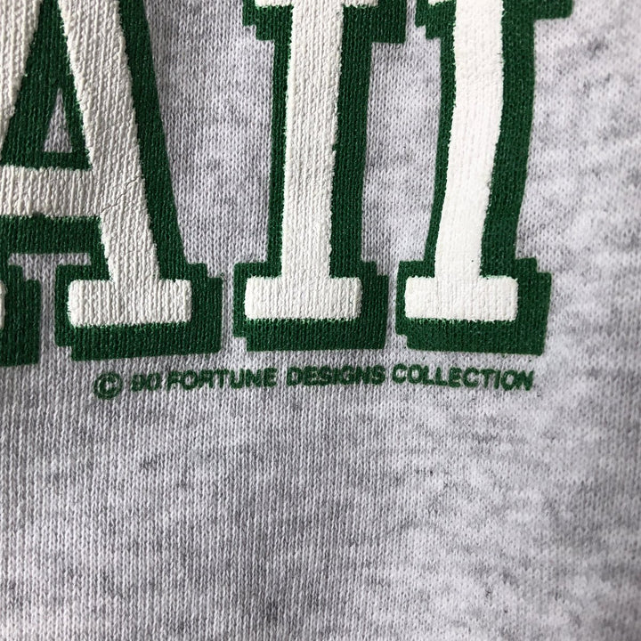 Vintage 90'S Tee Jays triple print college sweatshirt, made in the USA, men's size L polyester gray type Vintage Second Hand