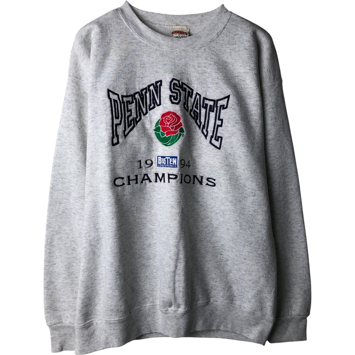 90'S Nutmeg Penn State University College Sweatshirt, Made in USA, Men's Size L, Vintage cotton gray type Vintage Second Hand