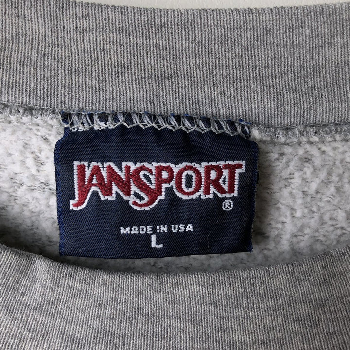 Vintage 90'S Jansport college sweatshirt, made in the USA, size L, men's cotton gray type Vintage Second Hand