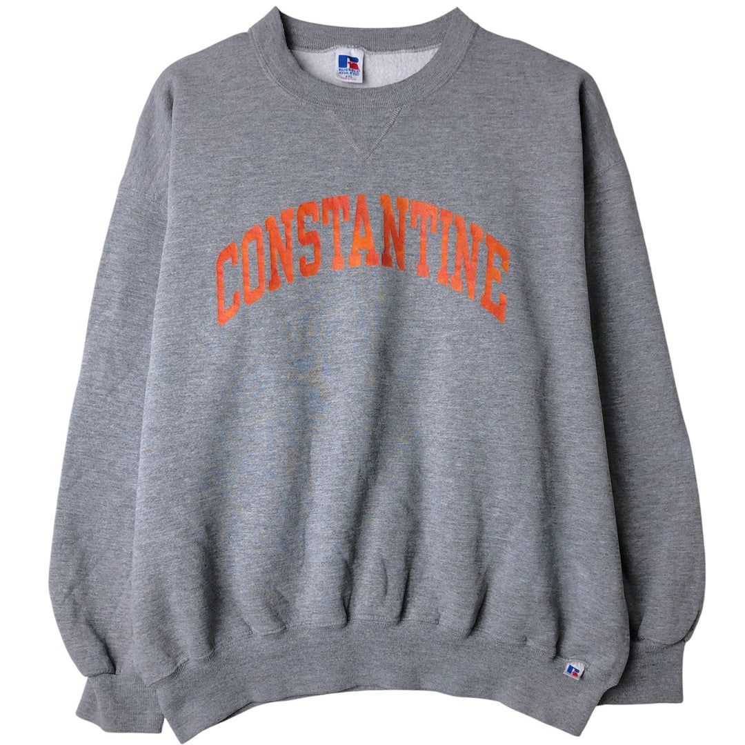 90'S Russell College Sweatshirt, Made in USA, Men's XXL, Vintage polyester gray type Vintage Second Hand