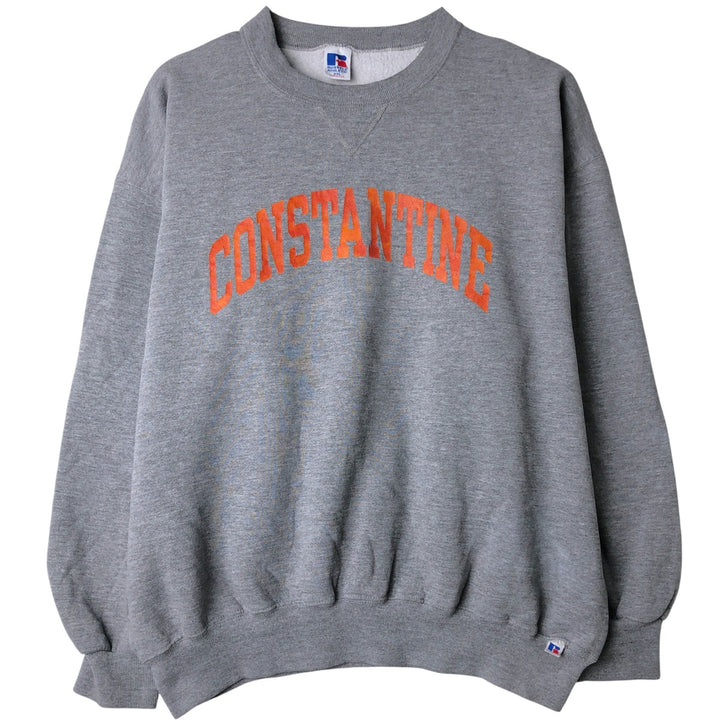 90'S Russell College Sweatshirt, Made in USA, Men's XXL, Vintage polyester gray type Vintage Second Hand