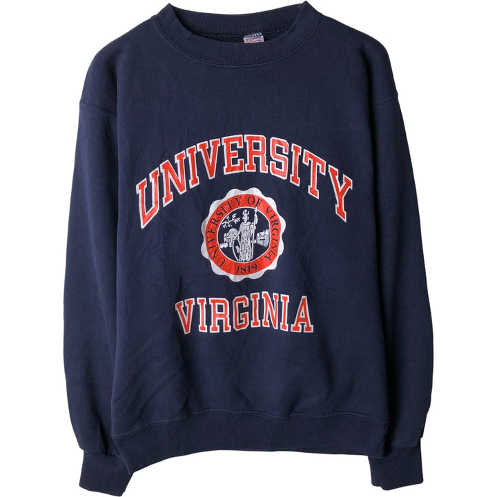 Vintage 90'S SOFFE triple print college sweatshirt, made in the USA, size L, men's polyester navy blue type Vintage Second Hand