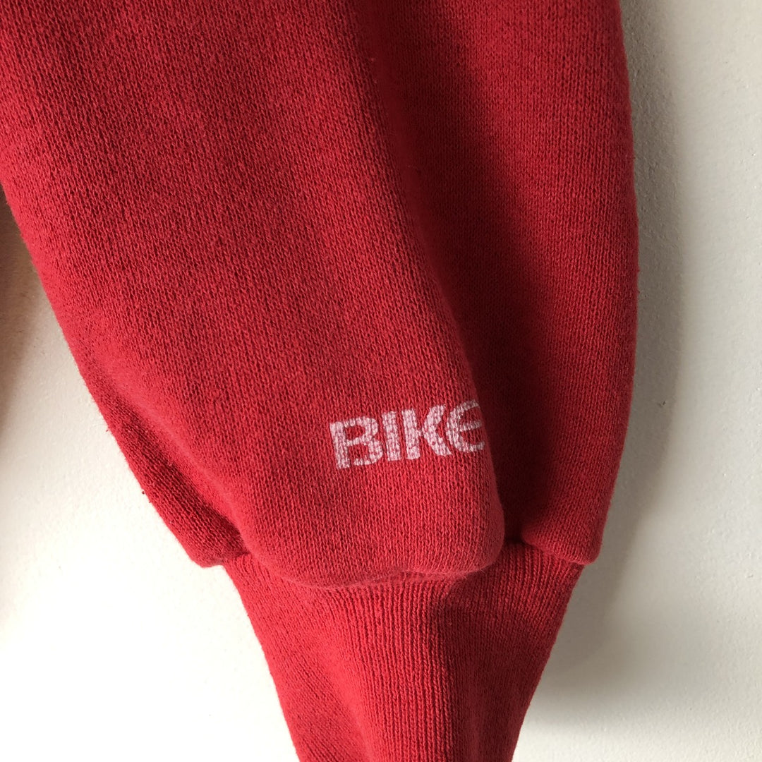 Vintage 90'S BIKE college sweatshirt, made in the USA, size L, men's polyester red type Vintage Second Hand