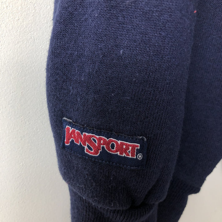 90'S Jansport College Sweatshirt, Made in USA, Men's XL, Vintage polyester navy blue type Vintage Second Hand