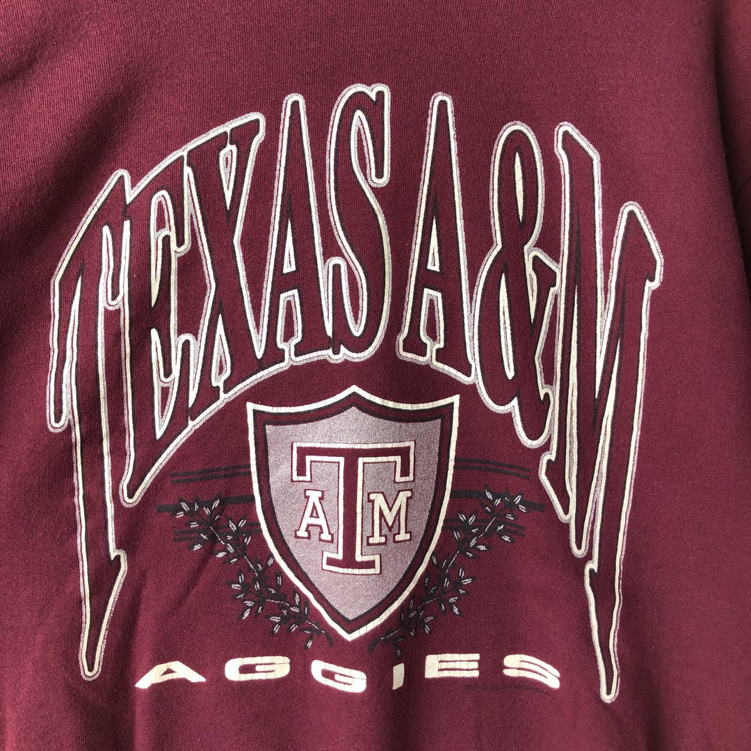 Vintage 80s-90'S Jerzees triple print college sweatshirt, made in the USA, men's size L cotton Red type red-purple Vintage Second Hand