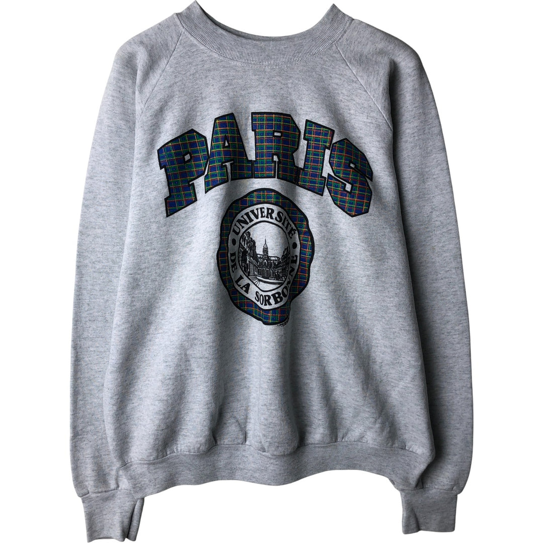 90'S Fruit of the Loom College Sweatshirt, Made in USA, Men's XL, Vintage cotton gray type Vintage Second Hand