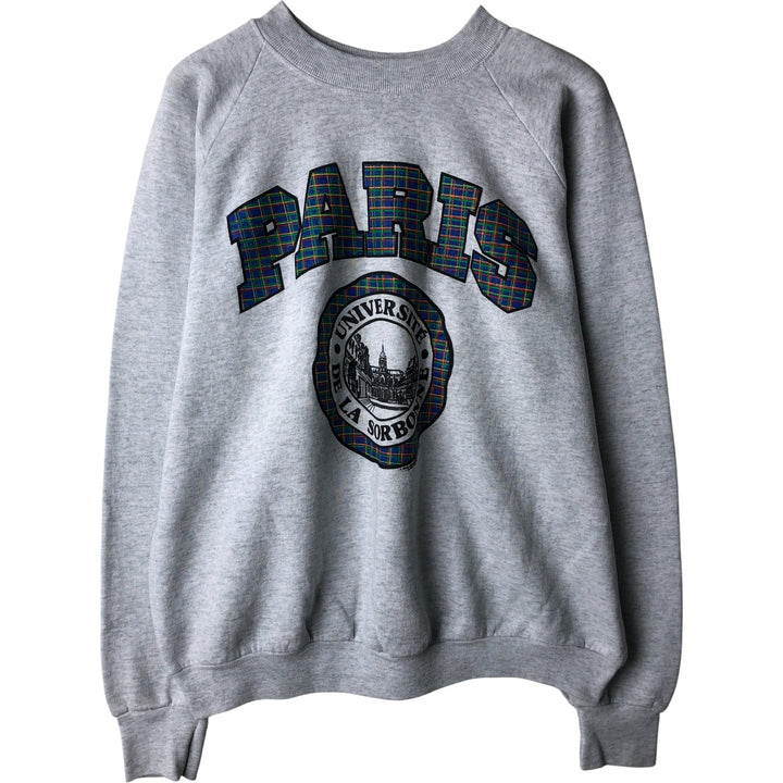 90'S Fruit of the Loom College Sweatshirt, Made in USA, Men's XL, Vintage cotton gray type Vintage Second Hand