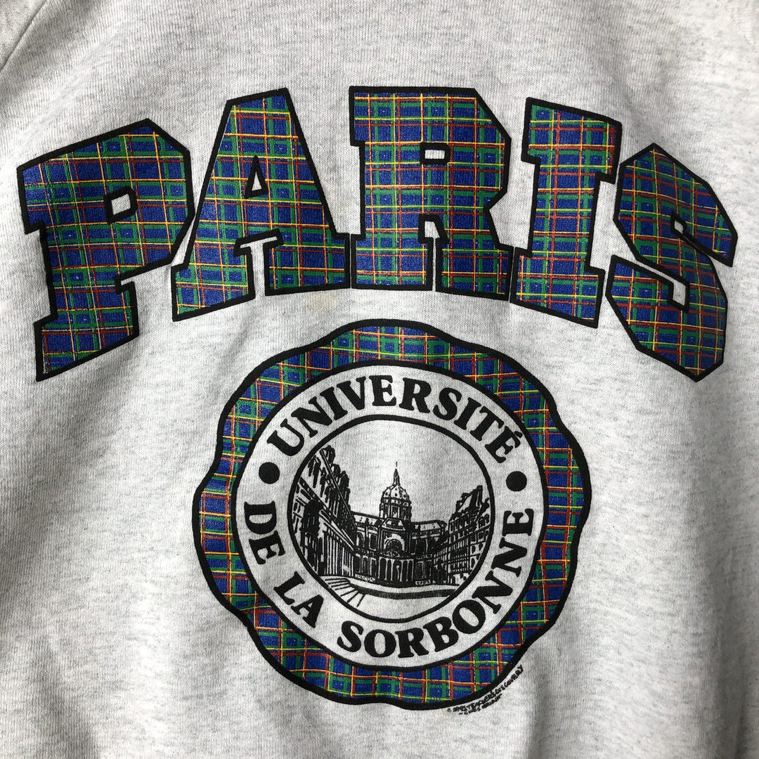 90'S Fruit of the Loom College Sweatshirt, Made in USA, Men's XL, Vintage cotton gray type Vintage Second Hand
