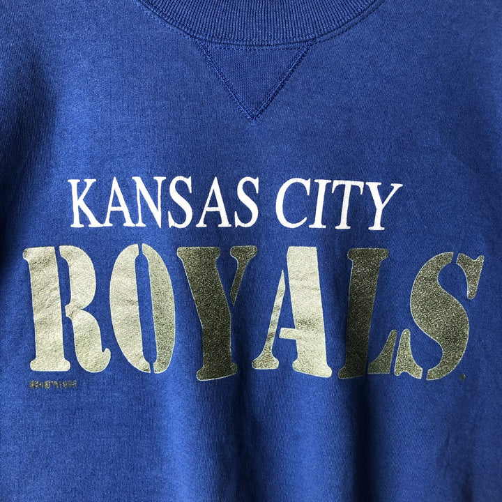Vintage 1990'S Russell MLB Kansas City Royals sweatshirt, Made in USA, Men's Size Large cotton blue type Vintage Second Hand