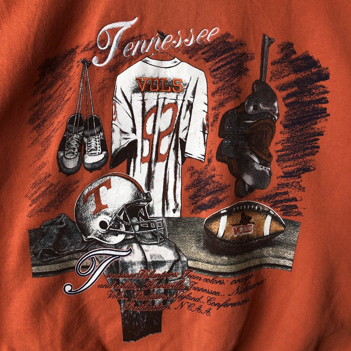 90'S Nutmeg NUTMEG College Sweatshirt, Made in USA, Men's Size XL, Vintage unclear orange type Vintage Second Hand