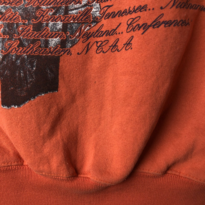 90'S Nutmeg NUTMEG College Sweatshirt, Made in USA, Men's Size XL, Vintage unclear orange type Vintage Second Hand