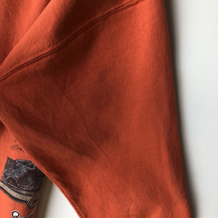 90'S Nutmeg NUTMEG College Sweatshirt, Made in USA, Men's Size XL, Vintage unclear orange type Vintage Second Hand