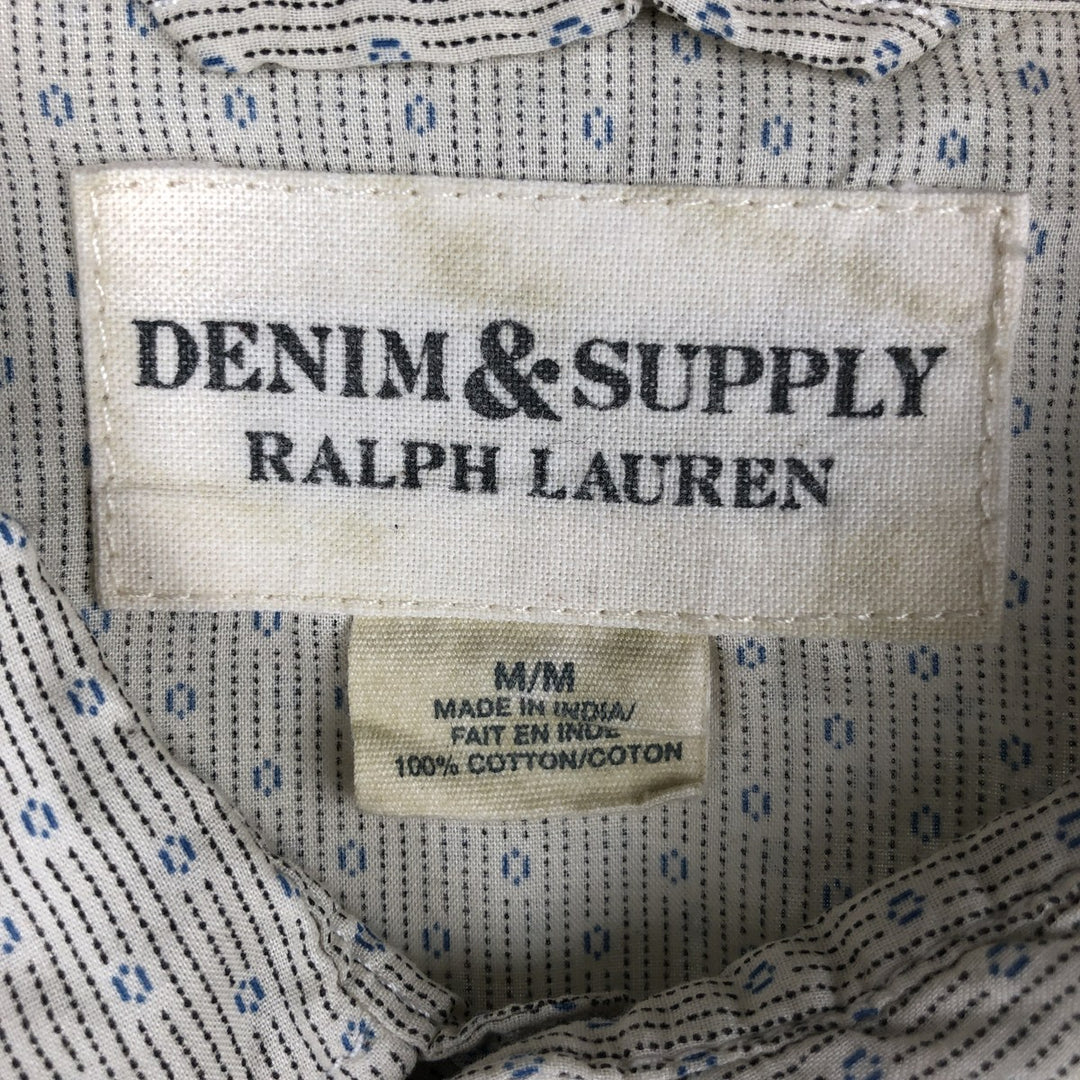 Ralph Lauren DENIM AND SUPPLY Denim and Supply all-over print long-sleeved western shirt, men's size M cotton Beige type Vintage Second Hand