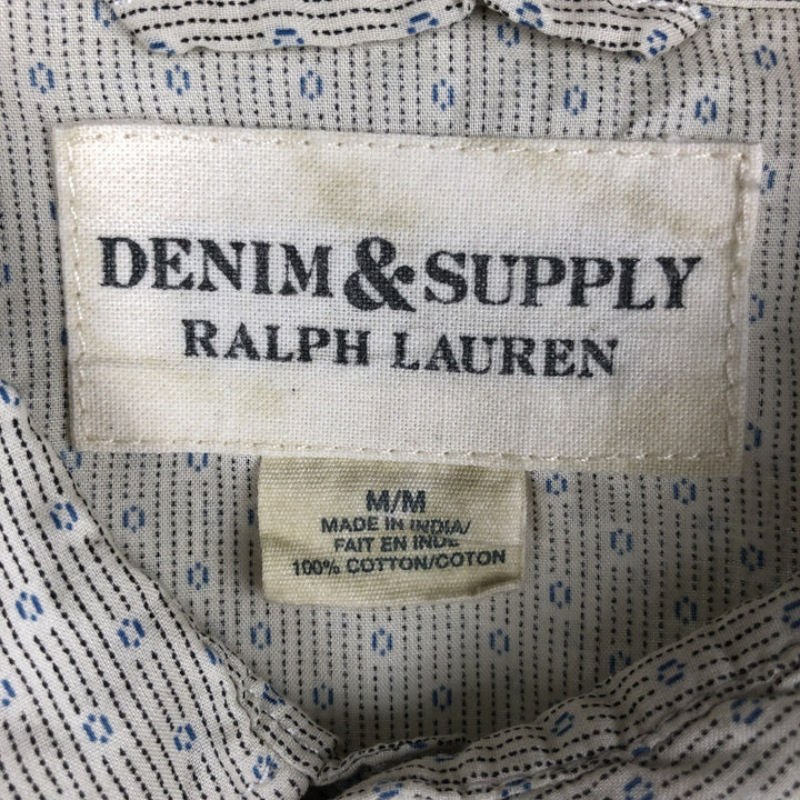 Ralph Lauren DENIM AND SUPPLY Denim and Supply all-over print long-sleeved western shirt, men's size M cotton Beige type Vintage Second Hand
