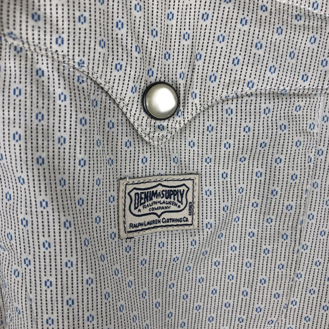 Ralph Lauren DENIM AND SUPPLY Denim and Supply all-over print long-sleeved western shirt, men's size M cotton Beige type Vintage Second Hand