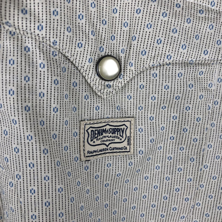 Ralph Lauren DENIM AND SUPPLY Denim and Supply all-over print long-sleeved western shirt, men's size M cotton Beige type Vintage Second Hand