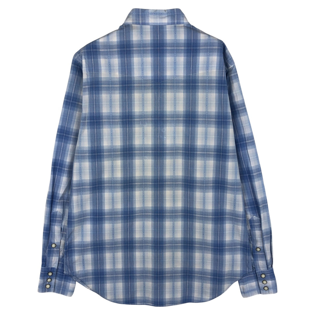 Ralph Lauren POLO by Ralph Lauren long-sleeved western shirt, men's size small cotton Blue type light blue Vintage Second Hand