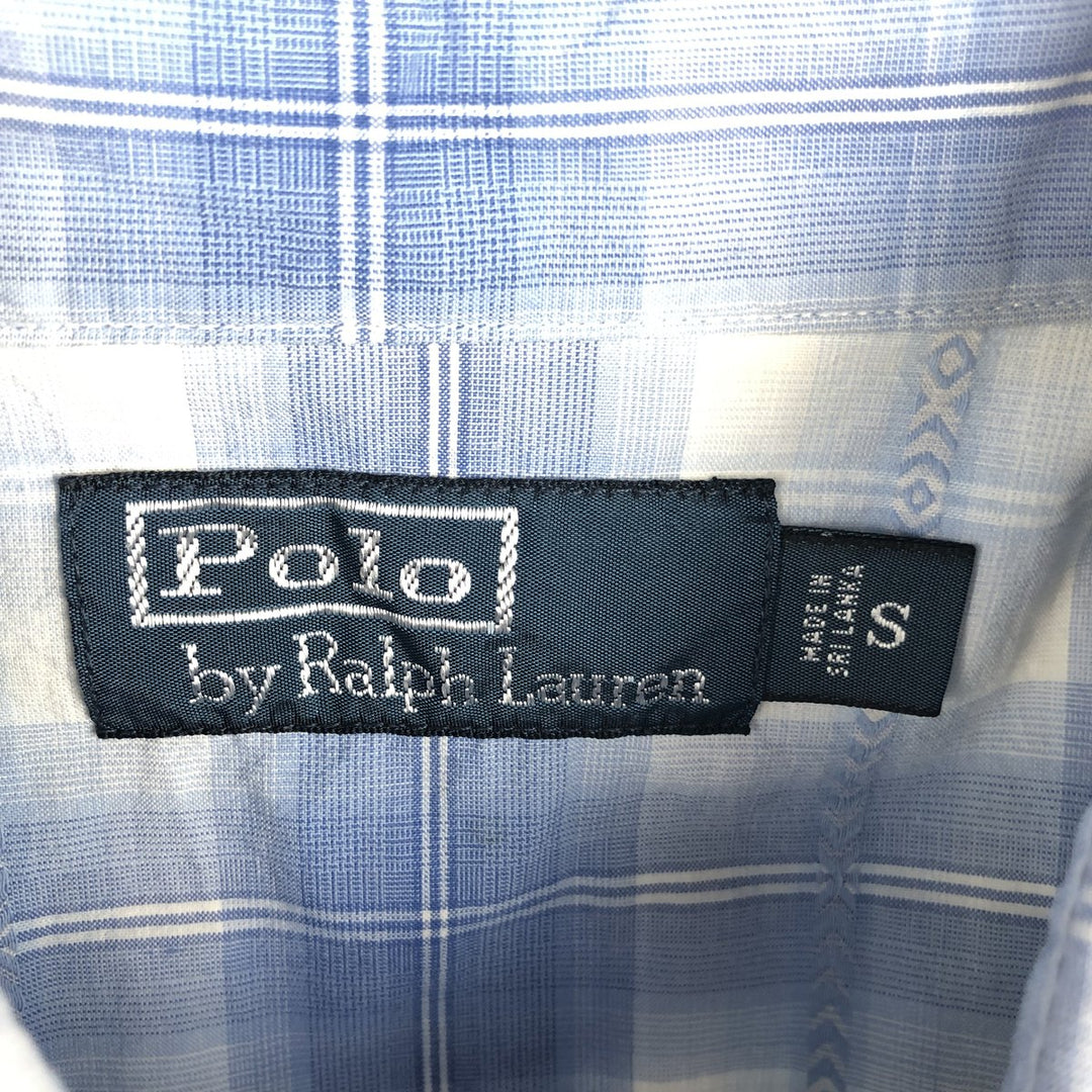 Ralph Lauren POLO by Ralph Lauren long-sleeved western shirt, men's size small cotton Blue type light blue Vintage Second Hand