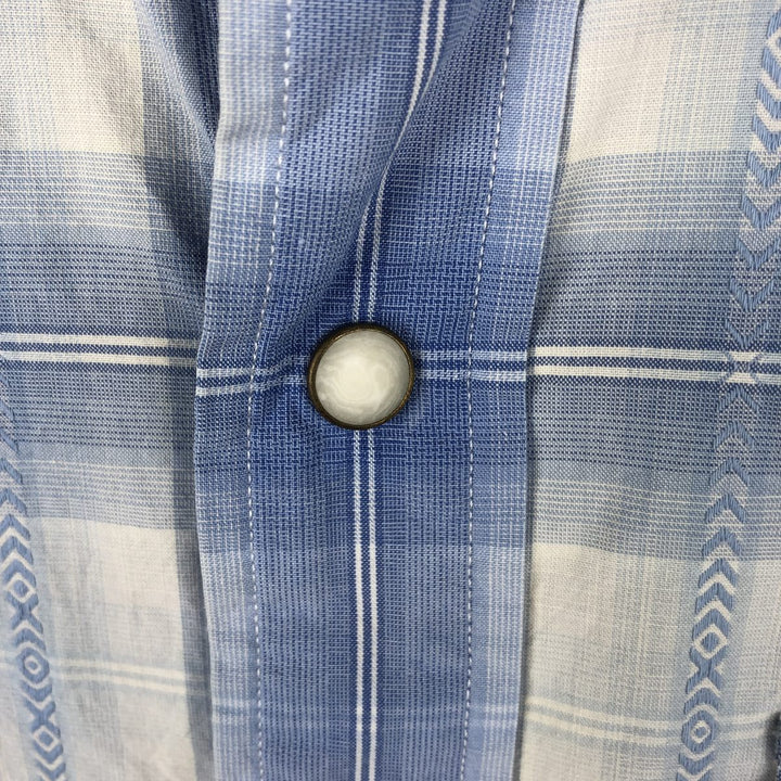 Ralph Lauren POLO by Ralph Lauren long-sleeved western shirt, men's size small cotton Blue type light blue Vintage Second Hand