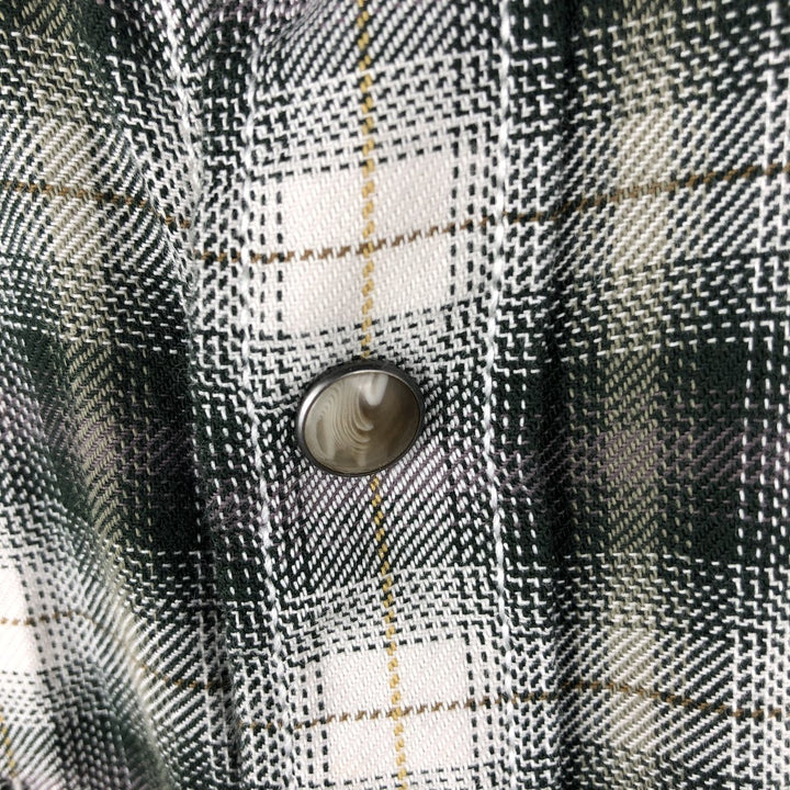 Eddie Bauer Classic Fit Ombre Check Long Sleeve Western Shirt, Men's Size L cotton white type Vintage Second Hand