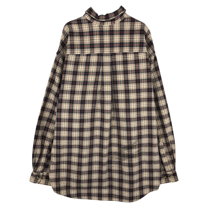 90s-00'S Timberland Rugged Fit Long Sleeve Cotton Check Shirt, Men's Size XL cotton Beige type Vintage Second Hand