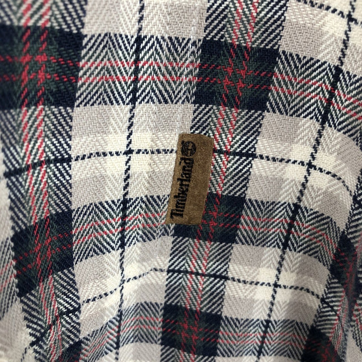 90s-00'S Timberland Rugged Fit Long Sleeve Cotton Check Shirt, Men's Size XL cotton Beige type Vintage Second Hand