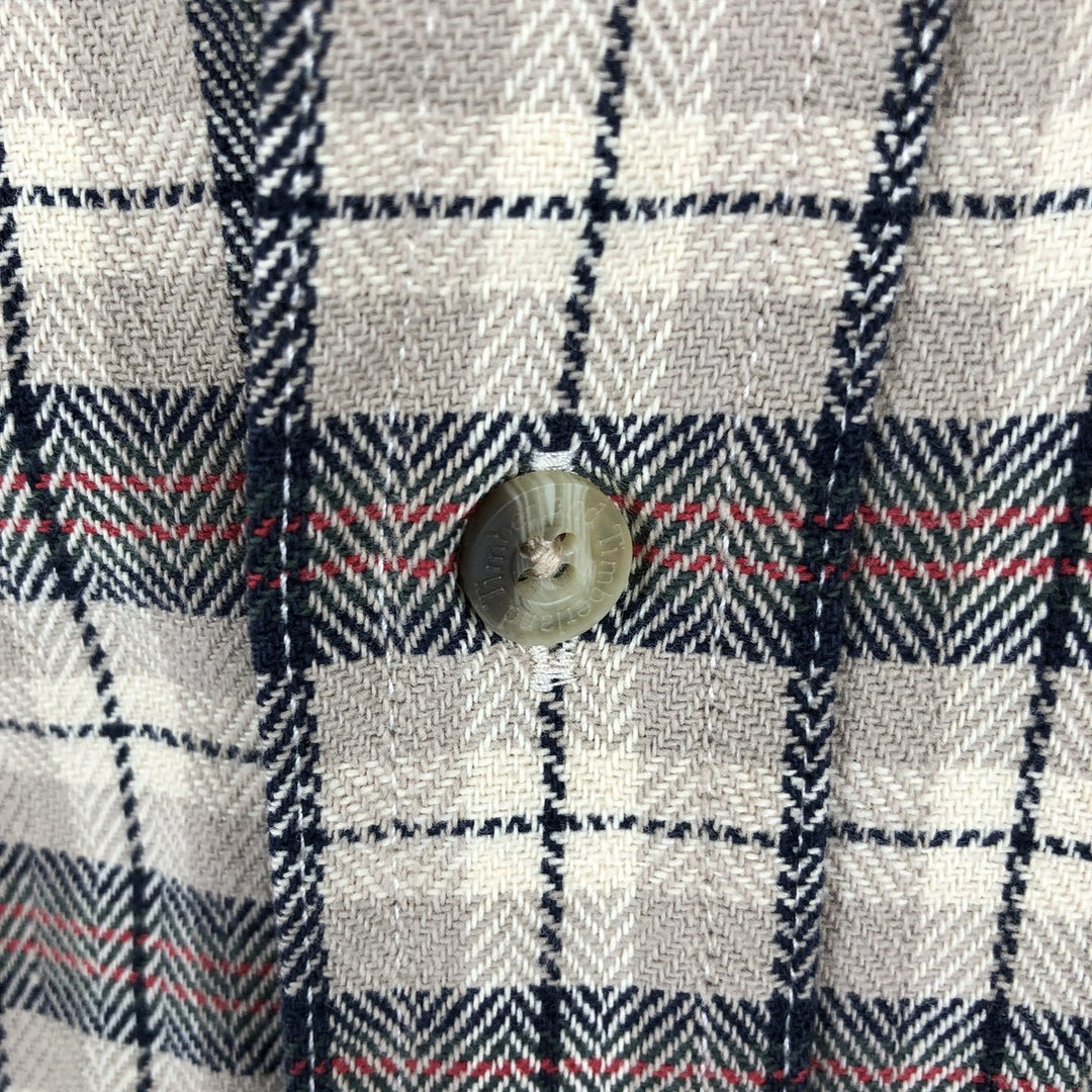 90s-00'S Timberland Rugged Fit Long Sleeve Cotton Check Shirt, Men's Size XL cotton Beige type Vintage Second Hand