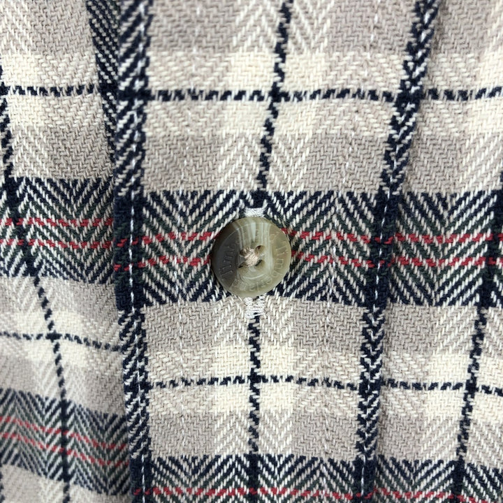 90s-00'S Timberland Rugged Fit Long Sleeve Cotton Check Shirt, Men's Size XL cotton Beige type Vintage Second Hand