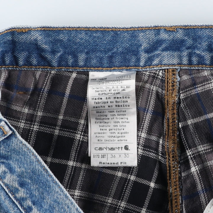 Carhartt Relaxed Fit Straight Denim Pants for Men, W34 equivalent cotton blue type Vintage Second Hand