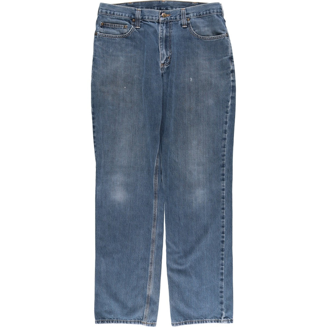 Carhartt Relaxed Fit Straight Denim Pants for Men, W32 equivalent cotton navy blue type Vintage Second Hand