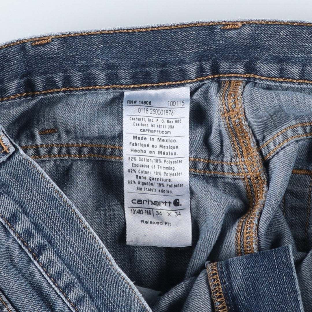 Carhartt Relaxed Fit Straight Denim Pants for Men, W32 equivalent cotton navy blue type Vintage Second Hand