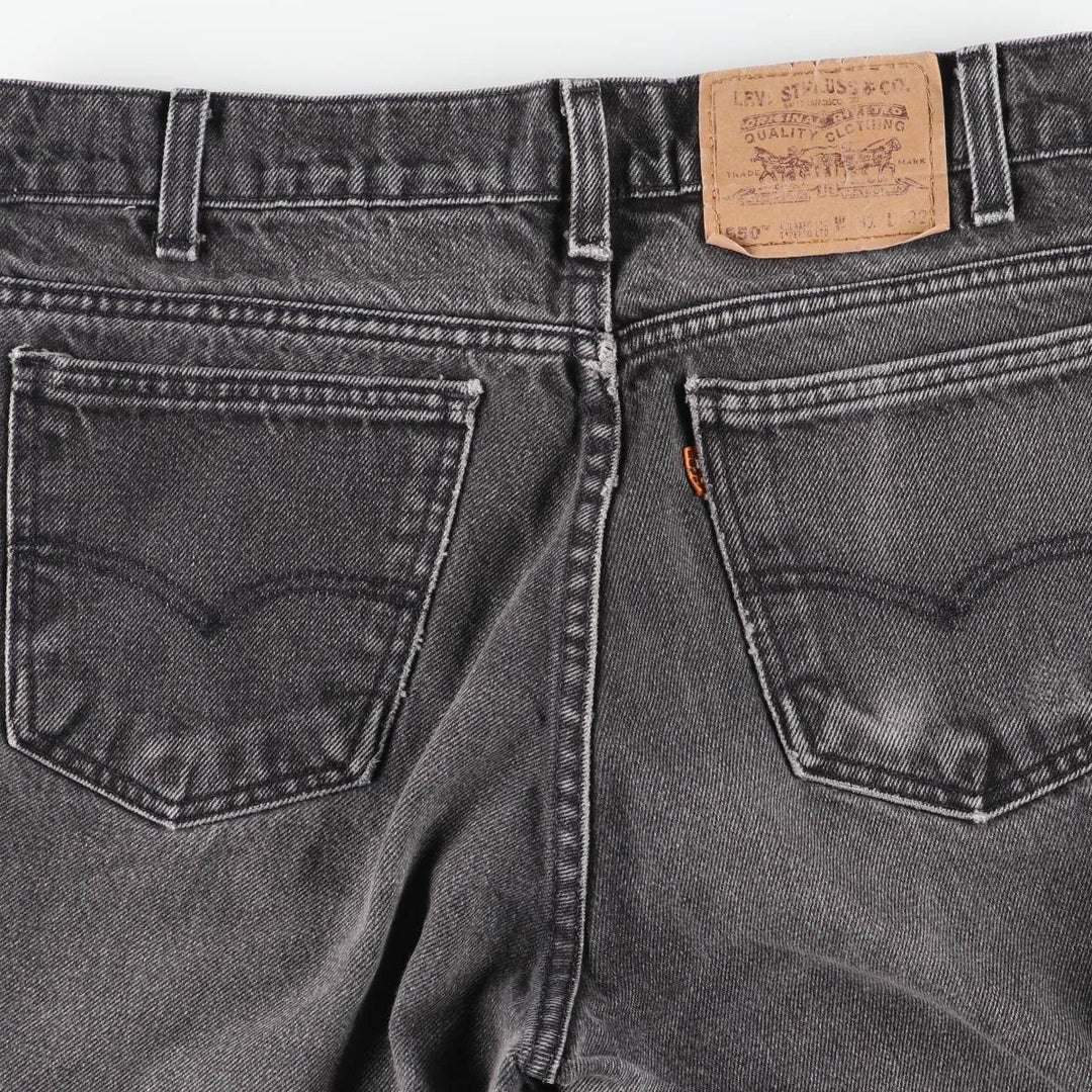 1990-2000 Levi's 550 Relaxed Fit Tapered Leg Denim Pants, Orange Tab, Black, Men's Size W31 unclear black type Vintage Second Hand