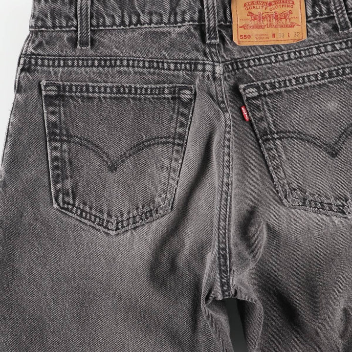 90s-00'S Vintage Levi's 550 Relaxed Fit Tapered Leg Black Denim Pants, Men's Size W31 unclear black type Vintage Second Hand