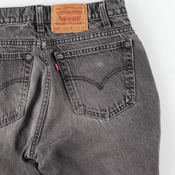 90s-00'S Vintage Levi's 550 Relaxed Fit Tapered Leg Black Denim Pants, Men's Size W31 unclear black type Vintage Second Hand