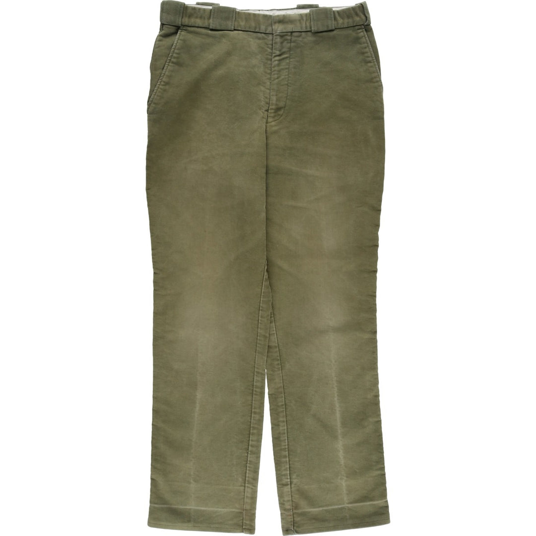 Vintage 80s-90'S Barbour 3 Warrant Moleskin Cotton Pants, Made in the UK, Men's Size W32 cotton Khaki type sage green Vintage Second Hand