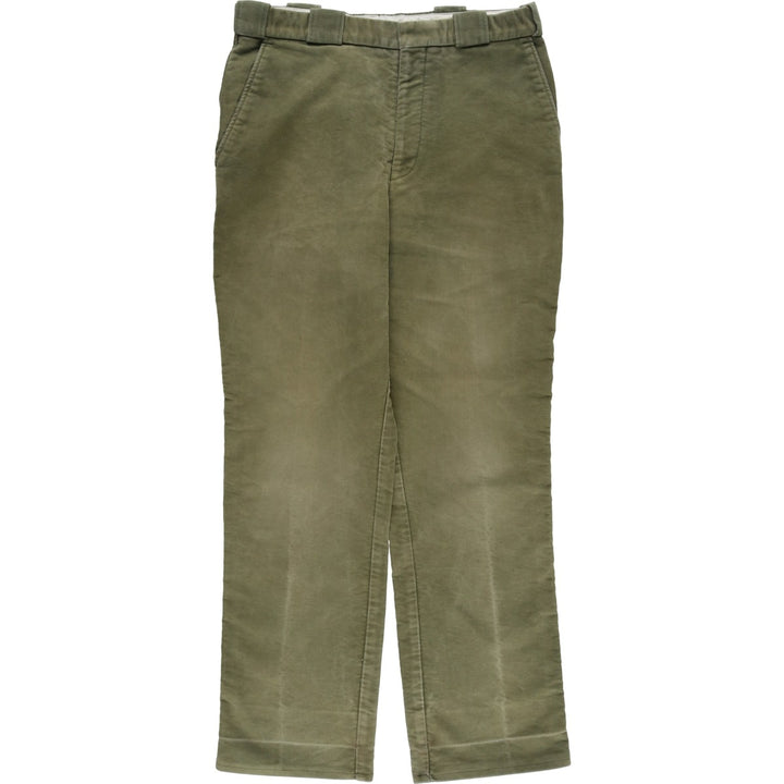 Vintage 80s-90'S Barbour 3 Warrant Moleskin Cotton Pants, Made in the UK, Men's Size W32 cotton Khaki type sage green Vintage Second Hand