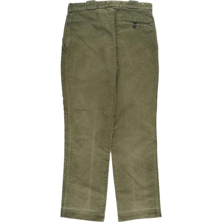 Vintage 80s-90'S Barbour 3 Warrant Moleskin Cotton Pants, Made in the UK, Men's Size W32 cotton Khaki type sage green Vintage Second Hand
