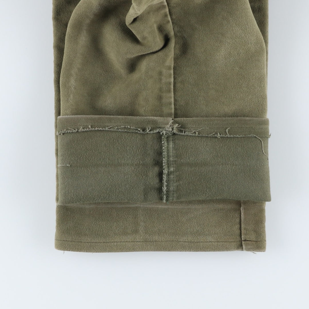 Vintage 80s-90'S Barbour 3 Warrant Moleskin Cotton Pants, Made in the UK, Men's Size W32 cotton Khaki type sage green Vintage Second Hand
