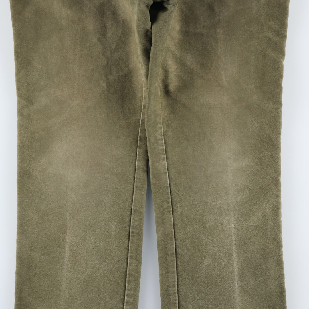 Vintage 80s-90'S Barbour 3 Warrant Moleskin Cotton Pants, Made in the UK, Men's Size W32 cotton Khaki type sage green Vintage Second Hand