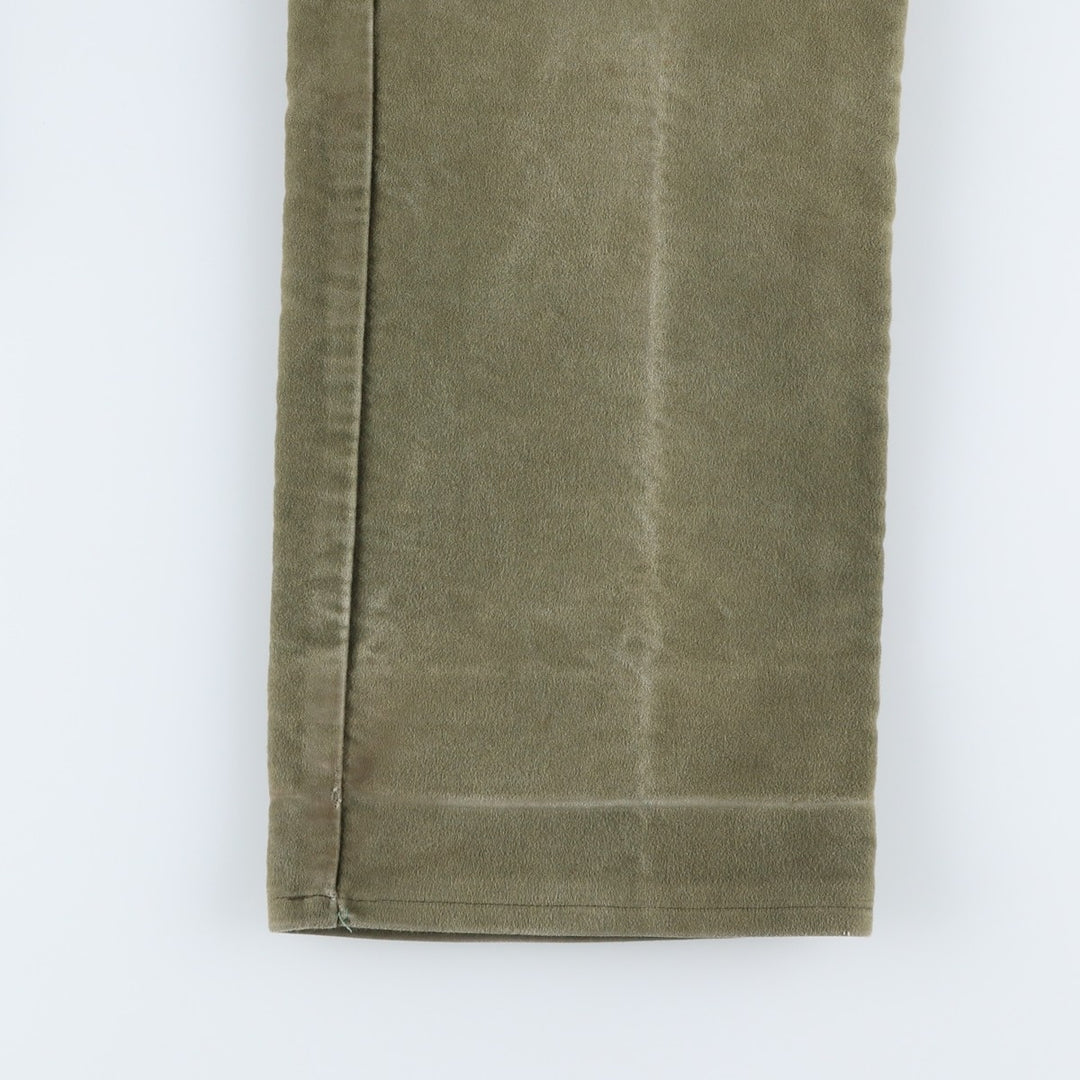 Vintage 80s-90'S Barbour 3 Warrant Moleskin Cotton Pants, Made in the UK, Men's Size W32 cotton Khaki type sage green Vintage Second Hand