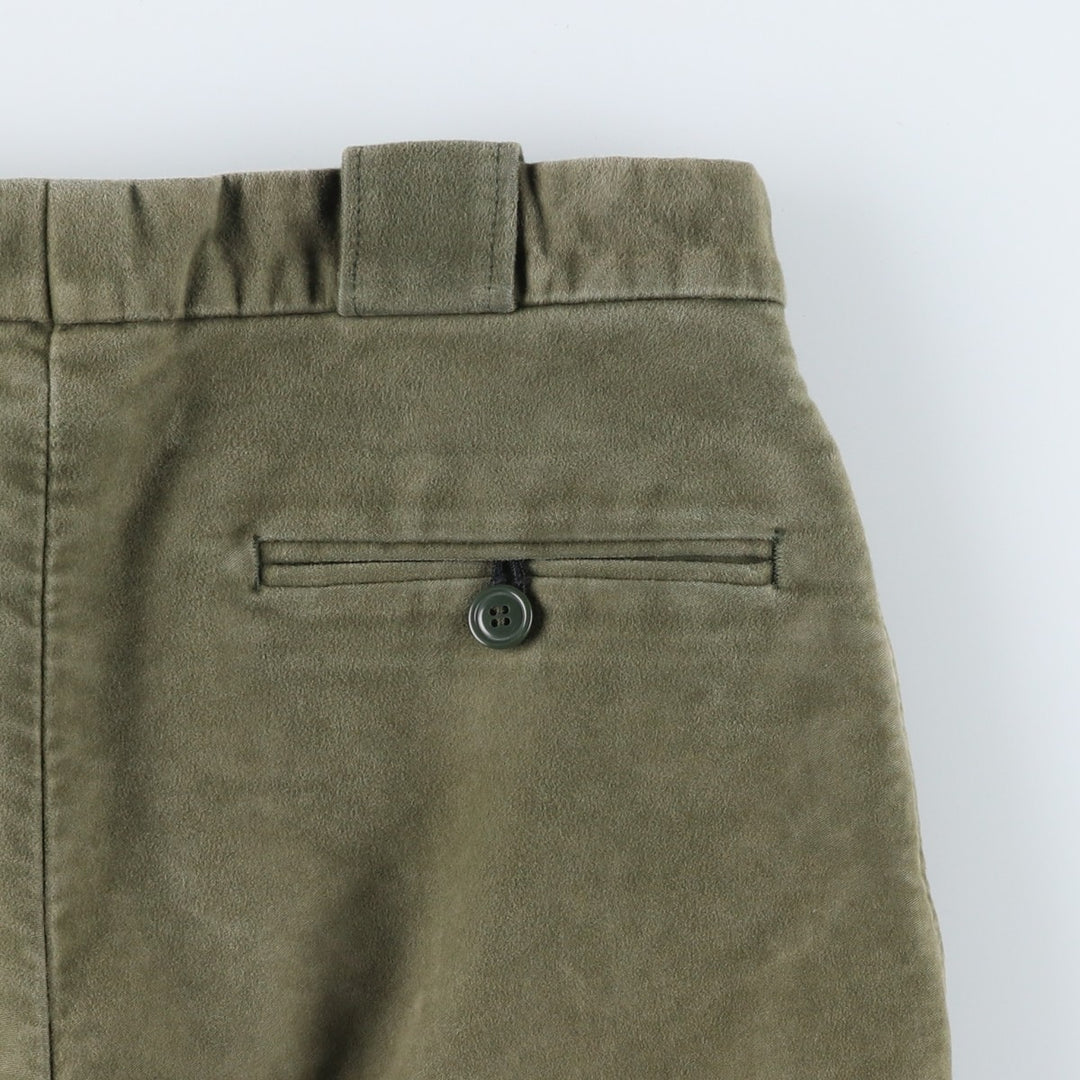 Vintage 80s-90'S Barbour 3 Warrant Moleskin Cotton Pants, Made in the UK, Men's Size W32 cotton Khaki type sage green Vintage Second Hand