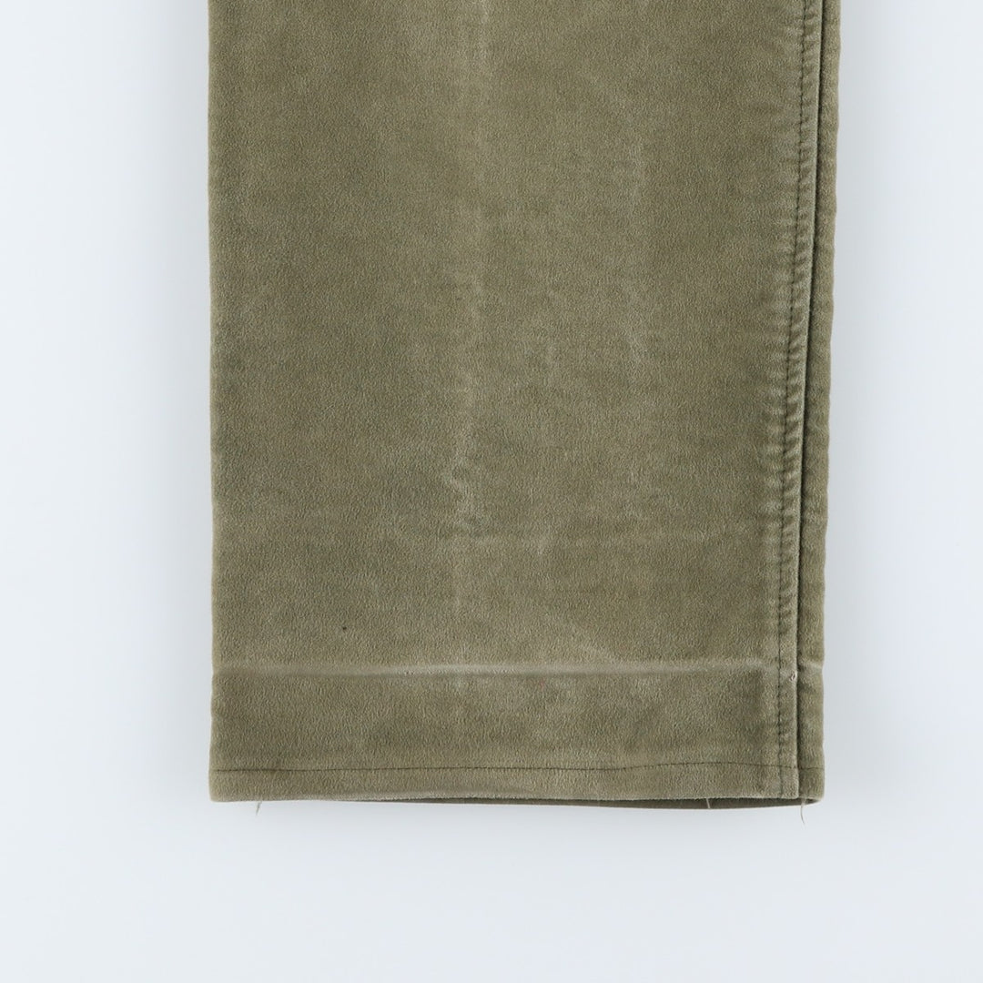 Vintage 80s-90'S Barbour 3 Warrant Moleskin Cotton Pants, Made in the UK, Men's Size W32 cotton Khaki type sage green Vintage Second Hand