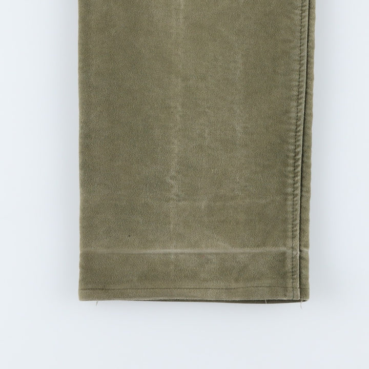 Vintage 80s-90'S Barbour 3 Warrant Moleskin Cotton Pants, Made in the UK, Men's Size W32 cotton Khaki type sage green Vintage Second Hand