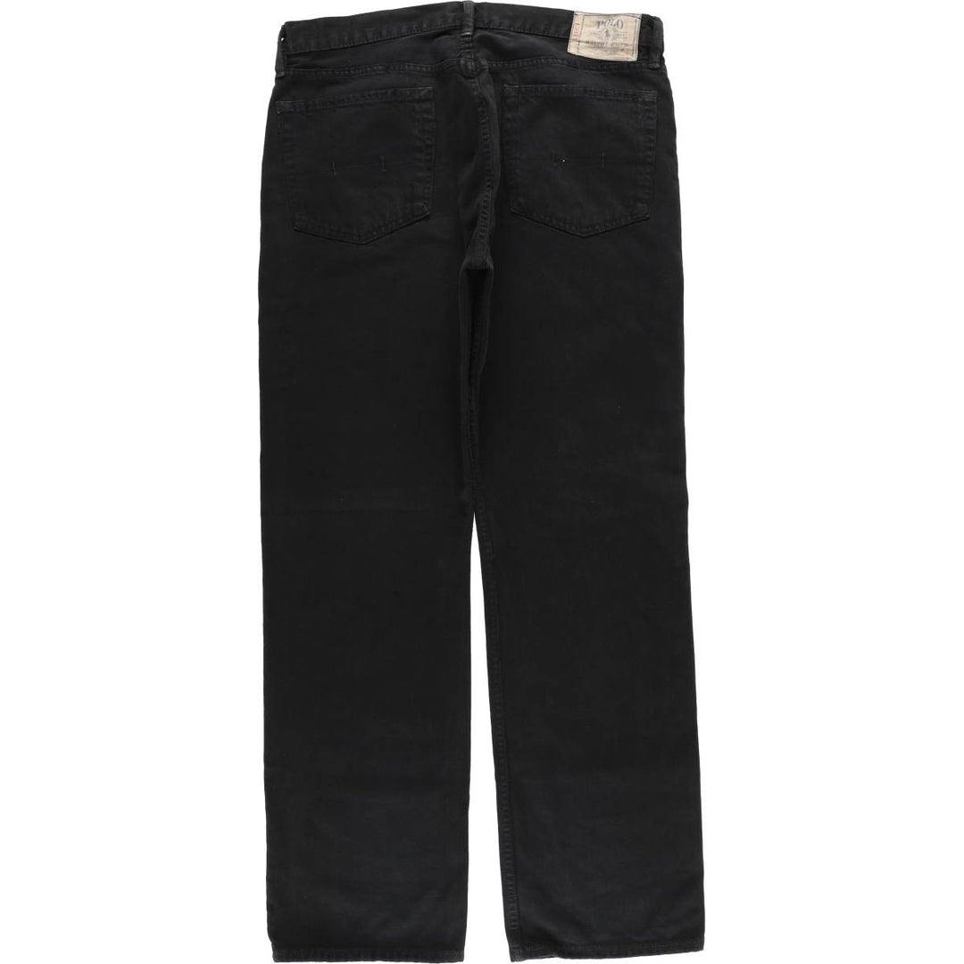Ralph Lauren POLO RALPH LAUREN black denim straight-leg denim pants for men, size W37 cotton black type Vintage Second Hand