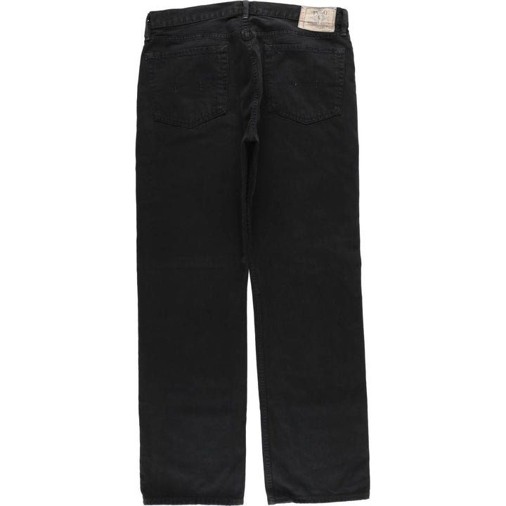 Ralph Lauren POLO RALPH LAUREN black denim straight-leg denim pants for men, size W37 cotton black type Vintage Second Hand