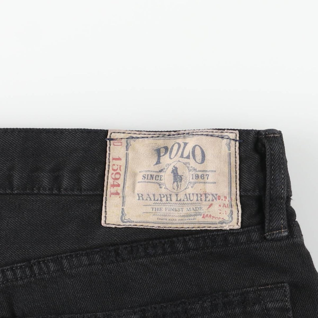 Ralph Lauren POLO RALPH LAUREN black denim straight-leg denim pants for men, size W37 cotton black type Vintage Second Hand