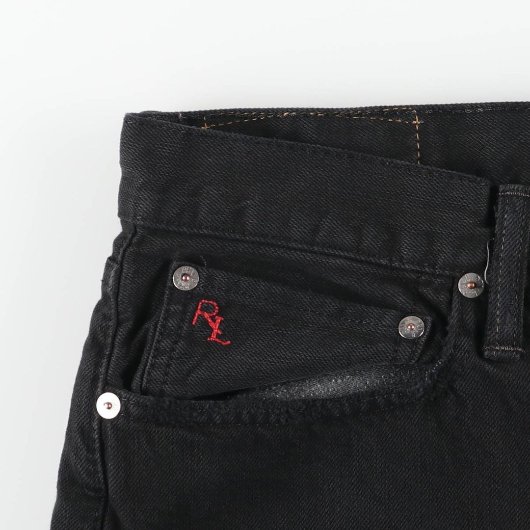 Ralph Lauren POLO RALPH LAUREN black denim straight-leg denim pants for men, size W37 cotton black type Vintage Second Hand