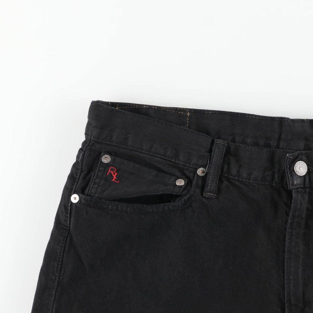 Ralph Lauren POLO RALPH LAUREN black denim straight-leg denim pants for men, size W37 cotton black type Vintage Second Hand