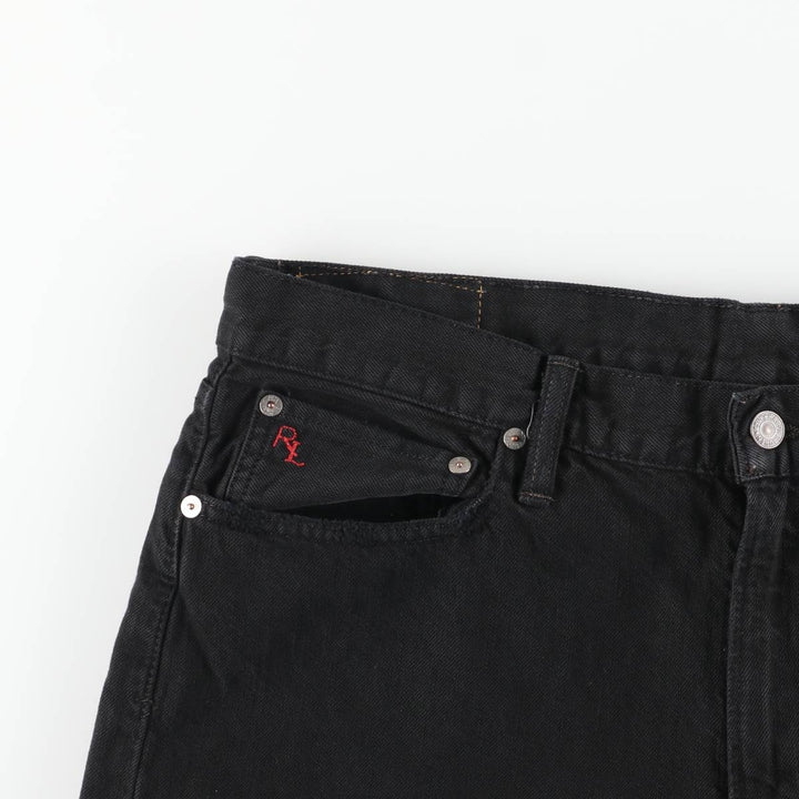 Ralph Lauren POLO RALPH LAUREN black denim straight-leg denim pants for men, size W37 cotton black type Vintage Second Hand
